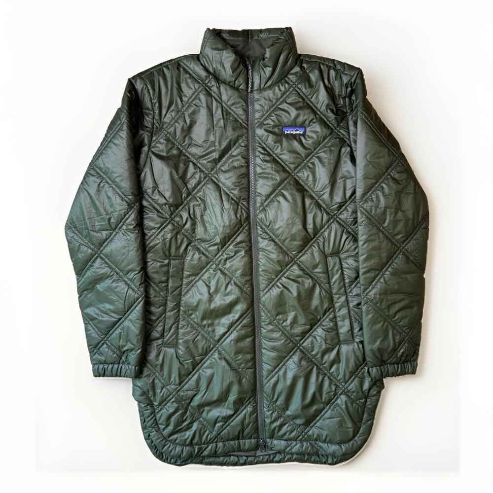 Patagonia Pine Bank Parka Women's Small Green Insulated Jacket Puffer Outerwear